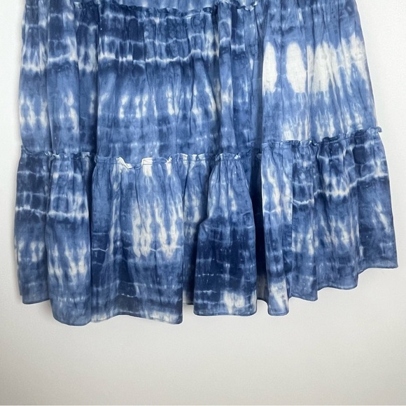 Lauren Ralph Lauren blue boho tie dye hippie layered tiered midi skirt Medium - Picture 2 of 8